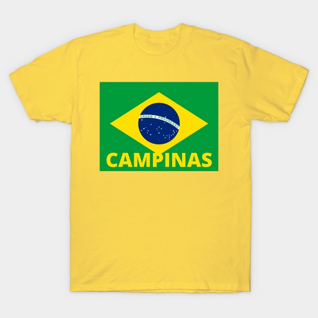 Campinas City in Brazilian Flag T-Shirt by aybe7elf